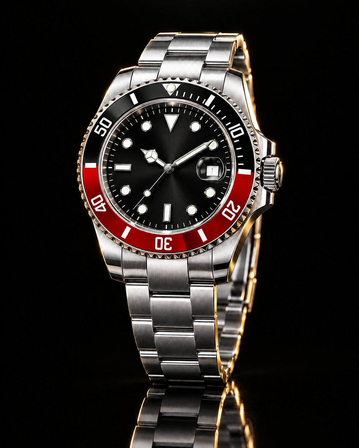 Boxster Abyss Diver Plateado-Negro-Rojo